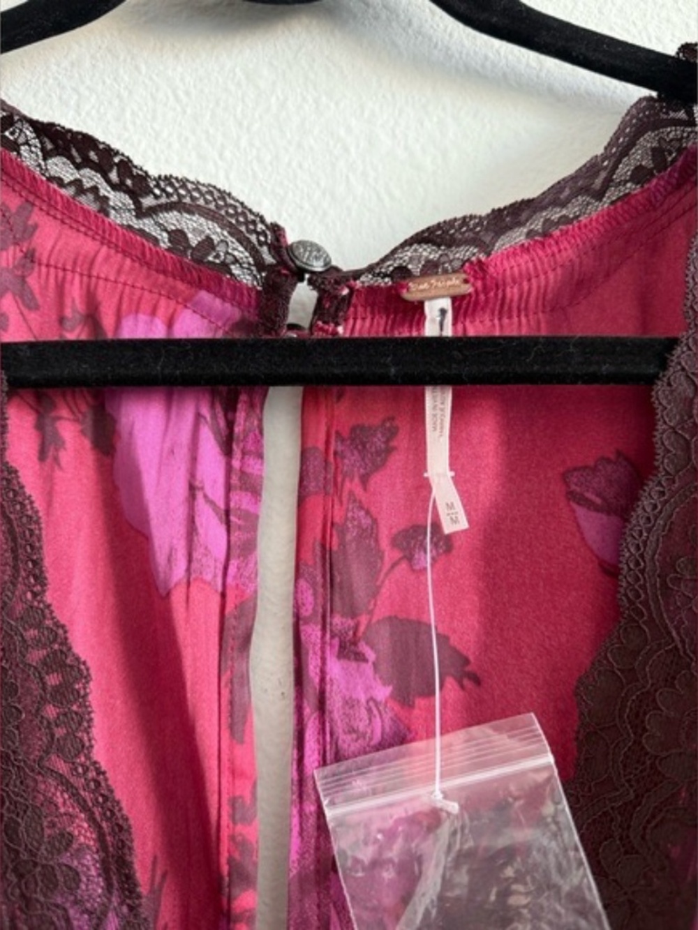NWOT Free People Jos Floral Mini Dress Berry Combo, Size Medium - Picture 4 of 6